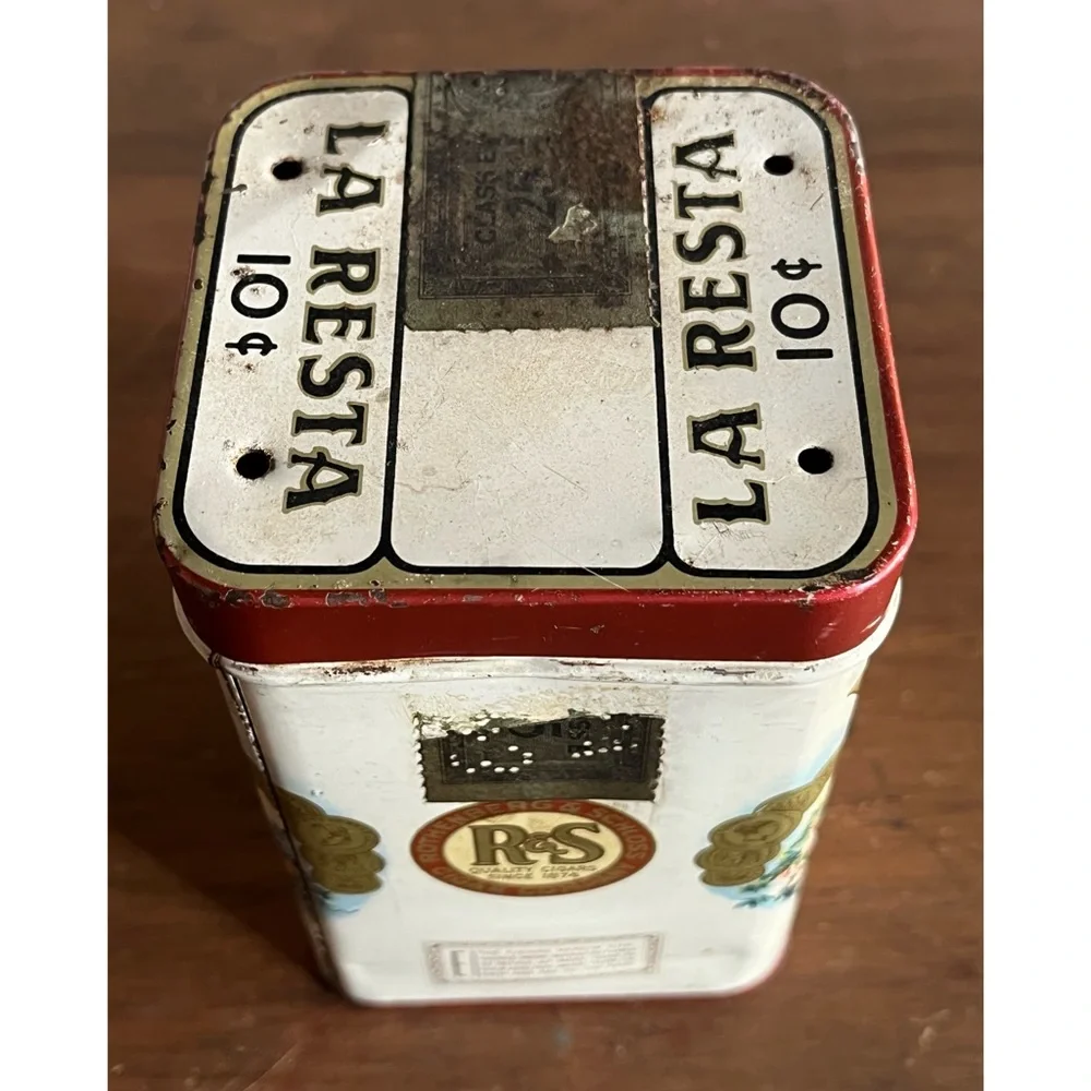 🌹La Resta brand Vintage Rothenberg & Schloss Cigar Tin Box Humidifier Antique🌹 - Picture 7 of 16